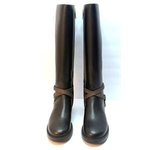 Michael Kors Women's Mandy Knee High Boots Black/Brown Size 7M NWT and BOX